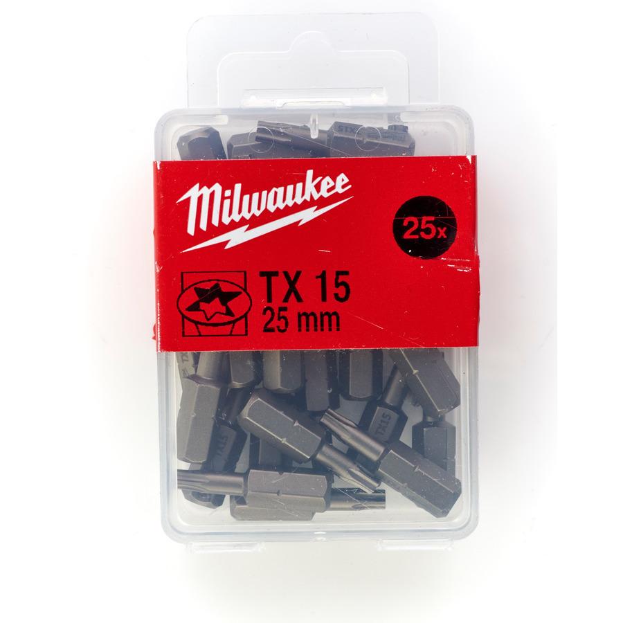 Milwaukee Skrutkovacie bity TX15, 25 mm (25 ks)