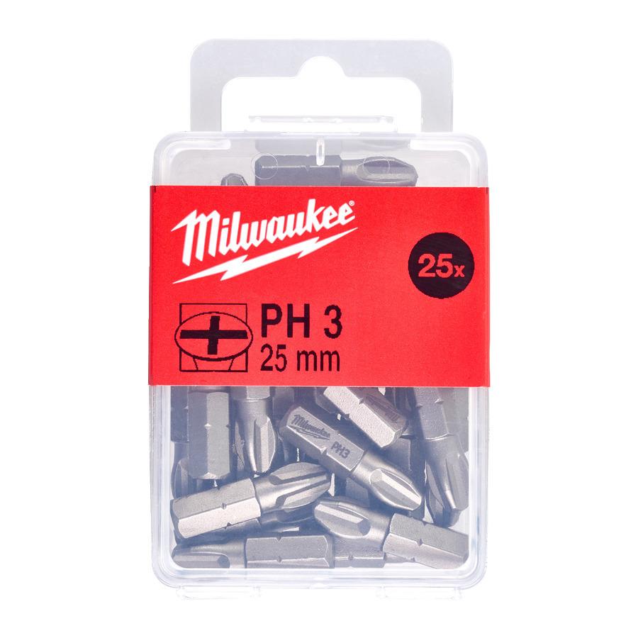Milwaukee Skrutkovacie bity PH3, 25 mm (25 ks)