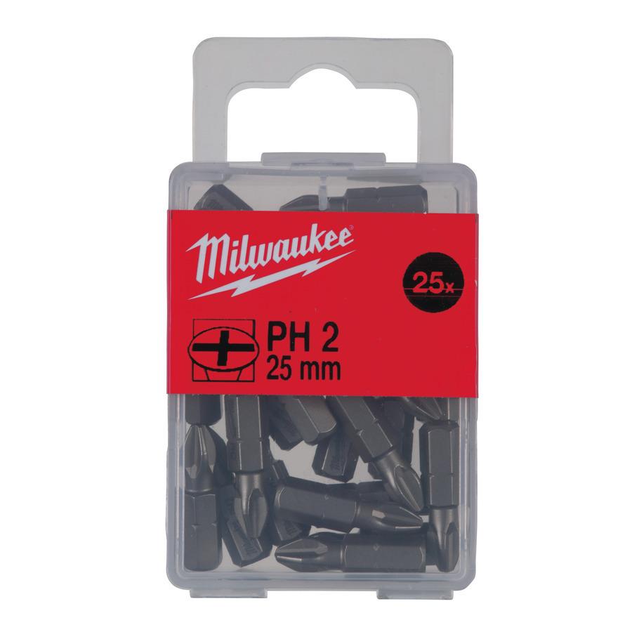 Milwaukee Skrutkovacie bity PH2, 25 mm (25 ks)