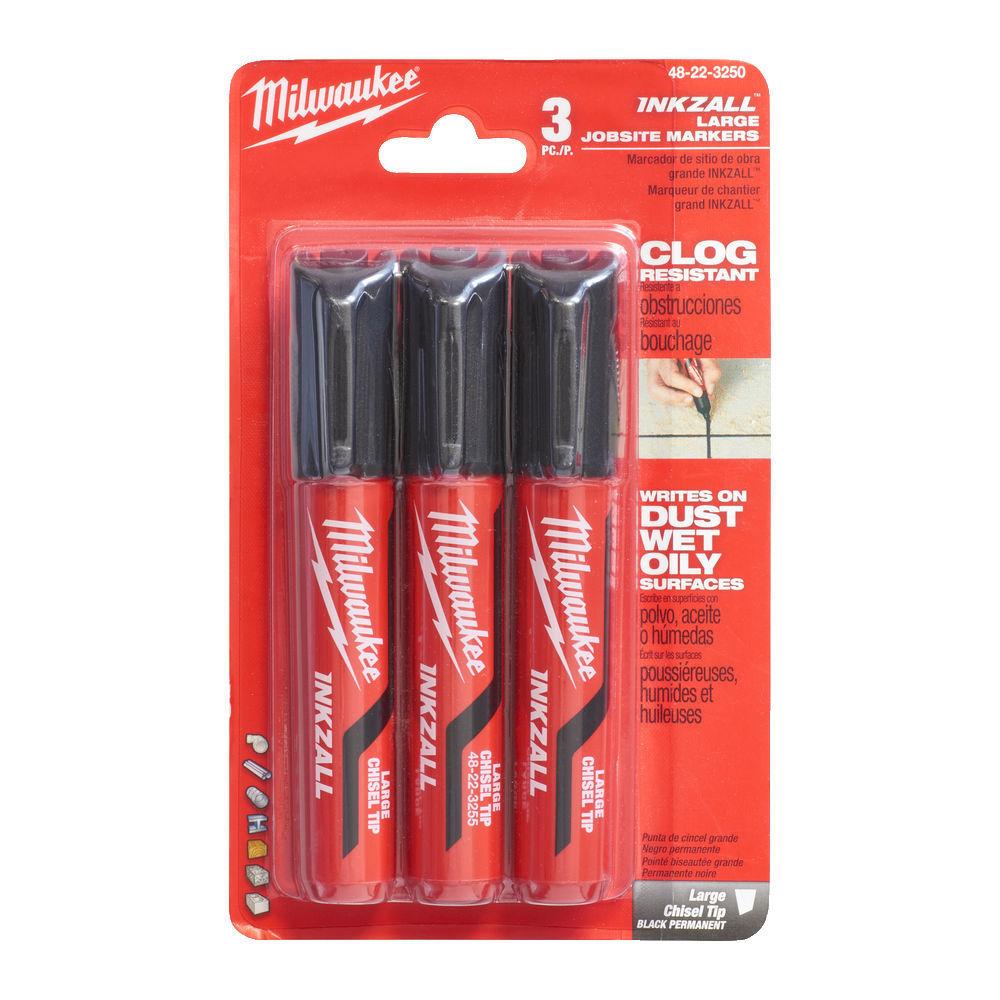 Milwaukee INKZALL značkovač L čierny s plochým hrotom v blistri (3ks)