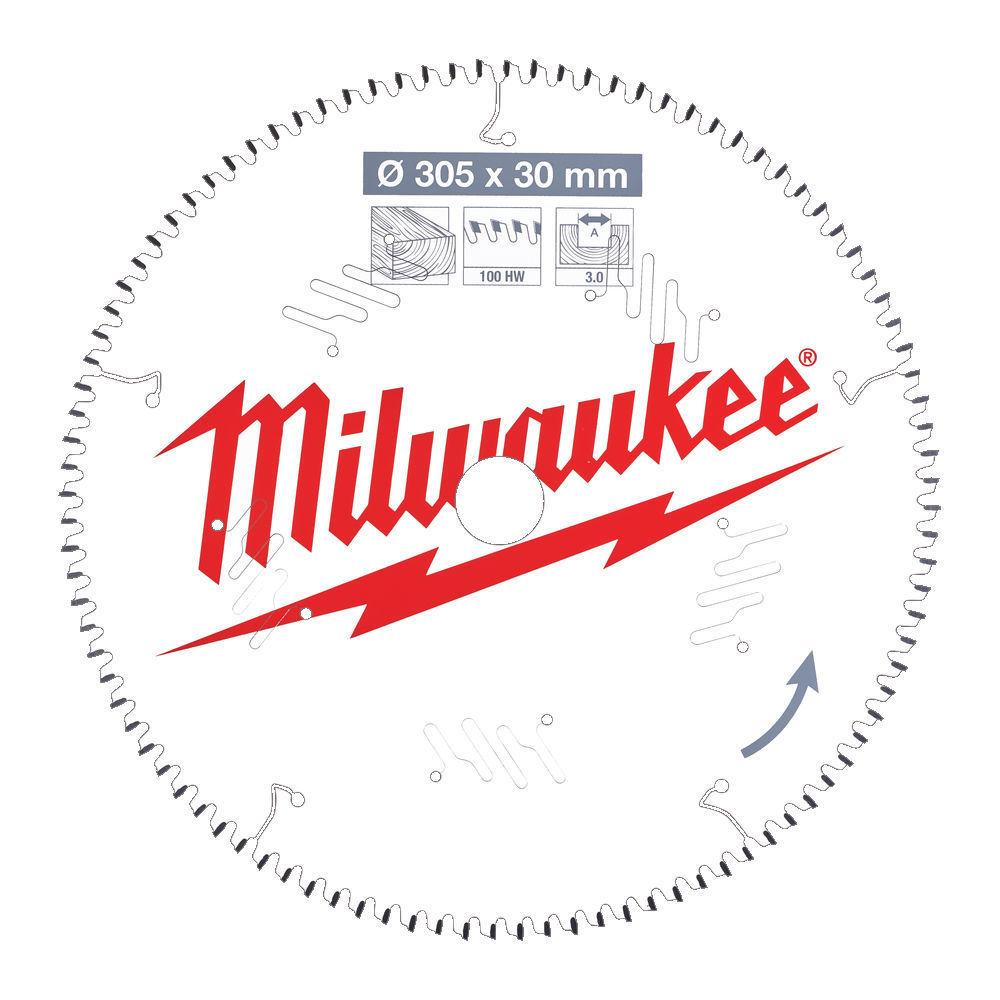 Milwaukee Pílový kotúč drevo 305X30X3.0X100ATB NEG.