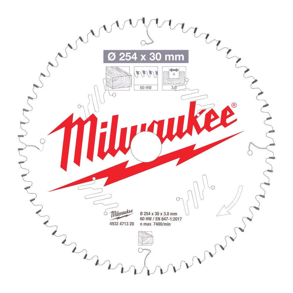 Milwaukee Pílový kotúč drevo 254X30X3.0X60ATB NEG.