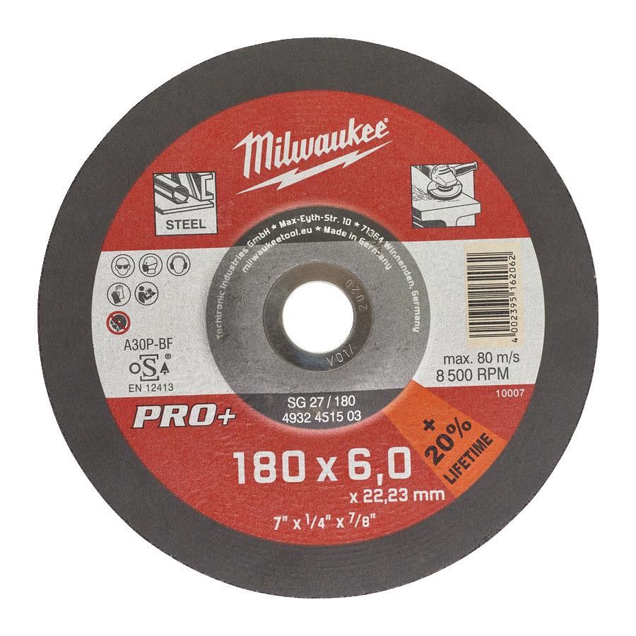 Milwaukee GrW SG27/180 × 6 PRO+ brúsny kotúč – 1 ks