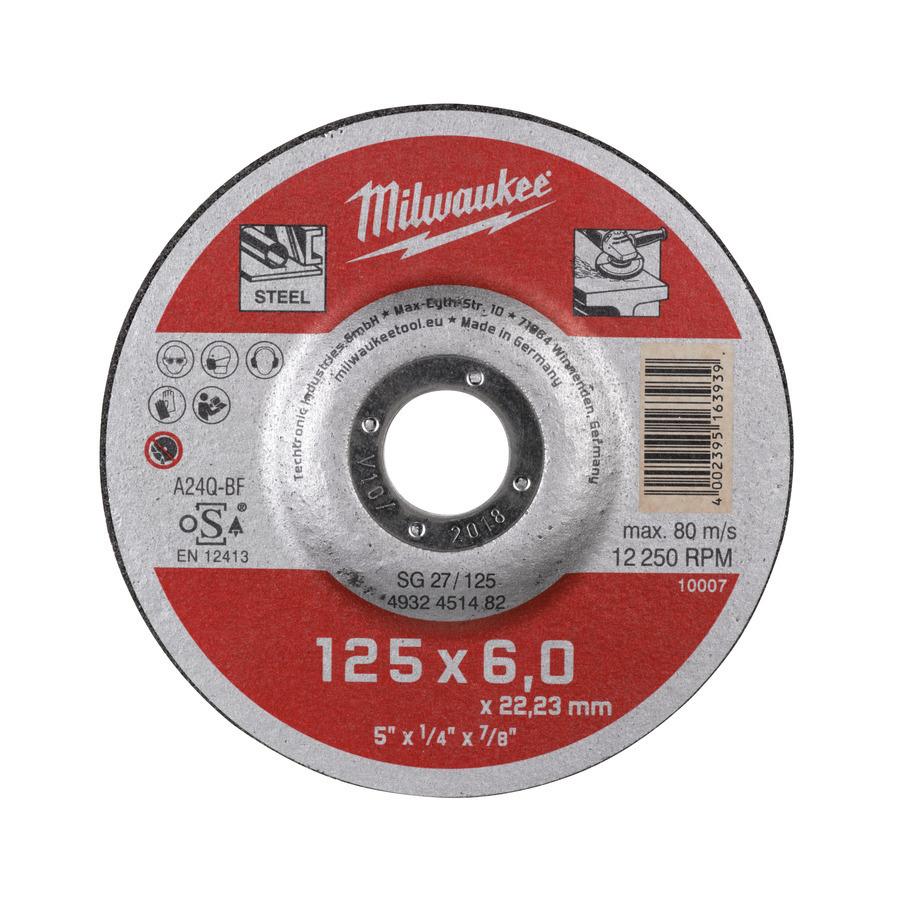 Milwaukee Brúsny kotúč SG27/125, 125 × 6 – 1 ks na kov