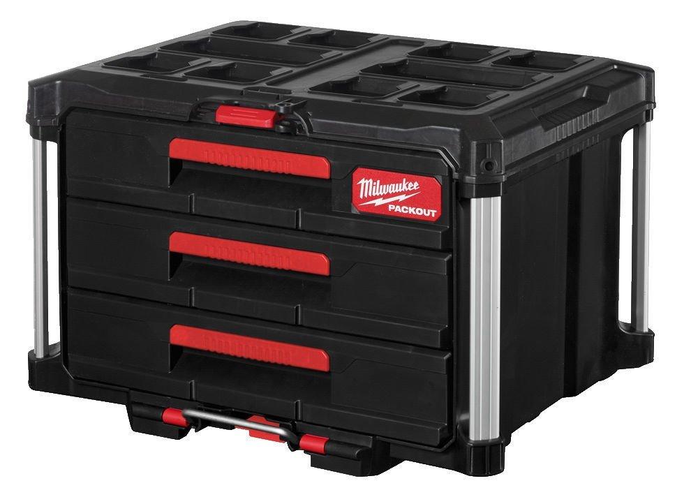Milwaukee PACKOUT Box na náradie s 3 zásuvkami