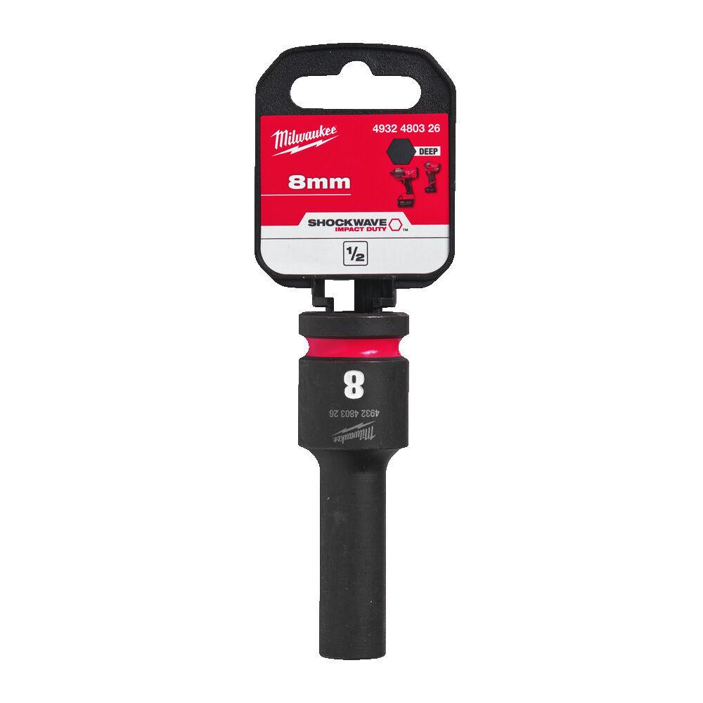 Milwaukee 1/2 Nástrčný kľúč Shockwave, Hex 8 predĺžený