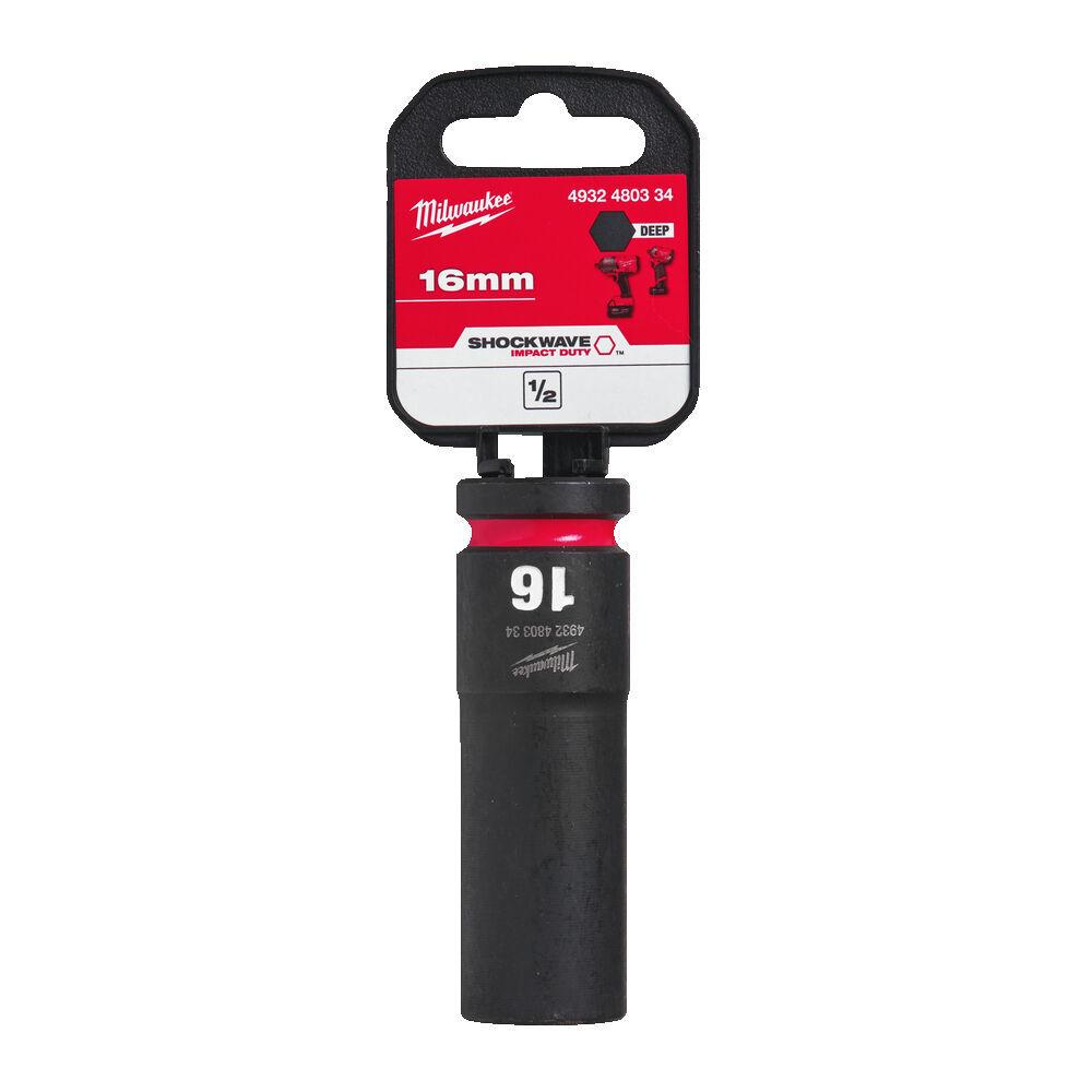 Milwaukee 1/2 Nástrčný kľúč Shockwave, Hex 16 predĺžený