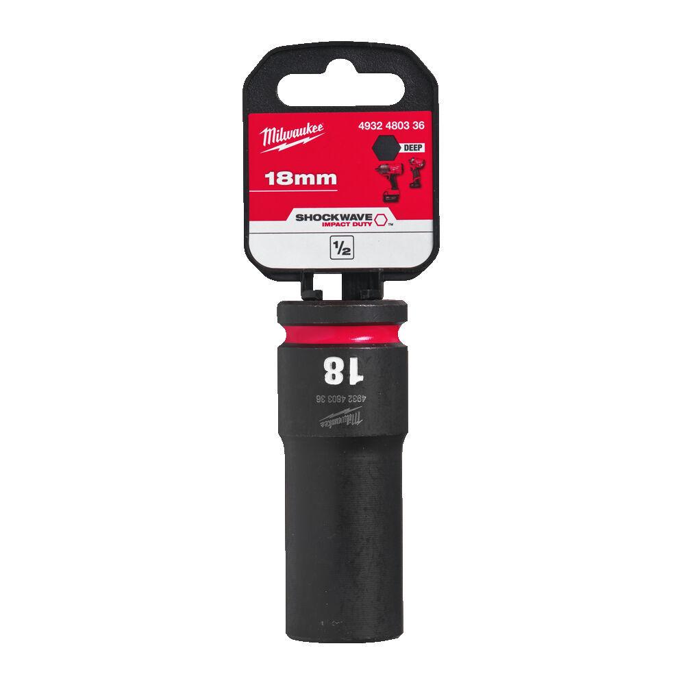 Milwaukee 1/2 Nástrčný kľúč Shockwave, Hex 18 predĺžený