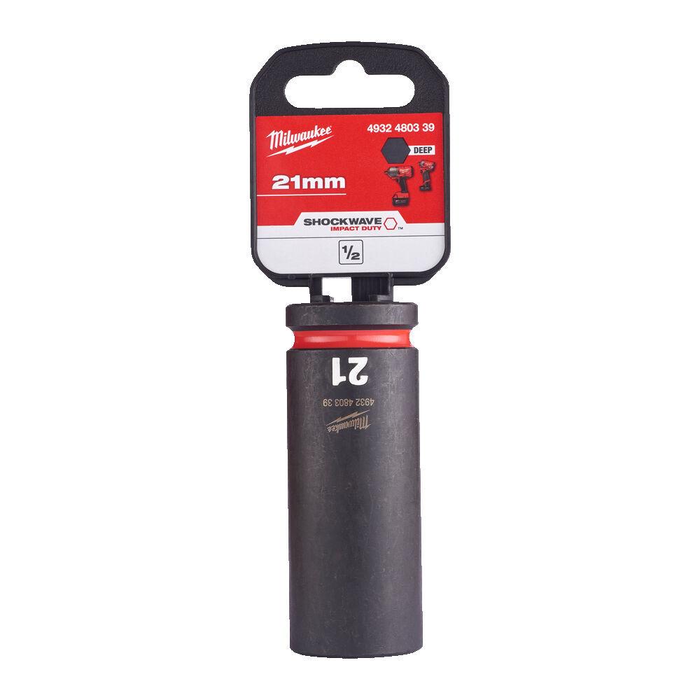 Milwaukee 1/2 Nástrčný kľúč Shockwave, Hex 21 predĺžený
