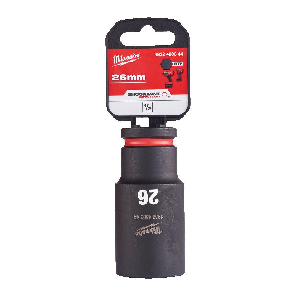 Milwaukee 1/2 Nástrčný kľúč Shockwave, Hex 26 predĺžený