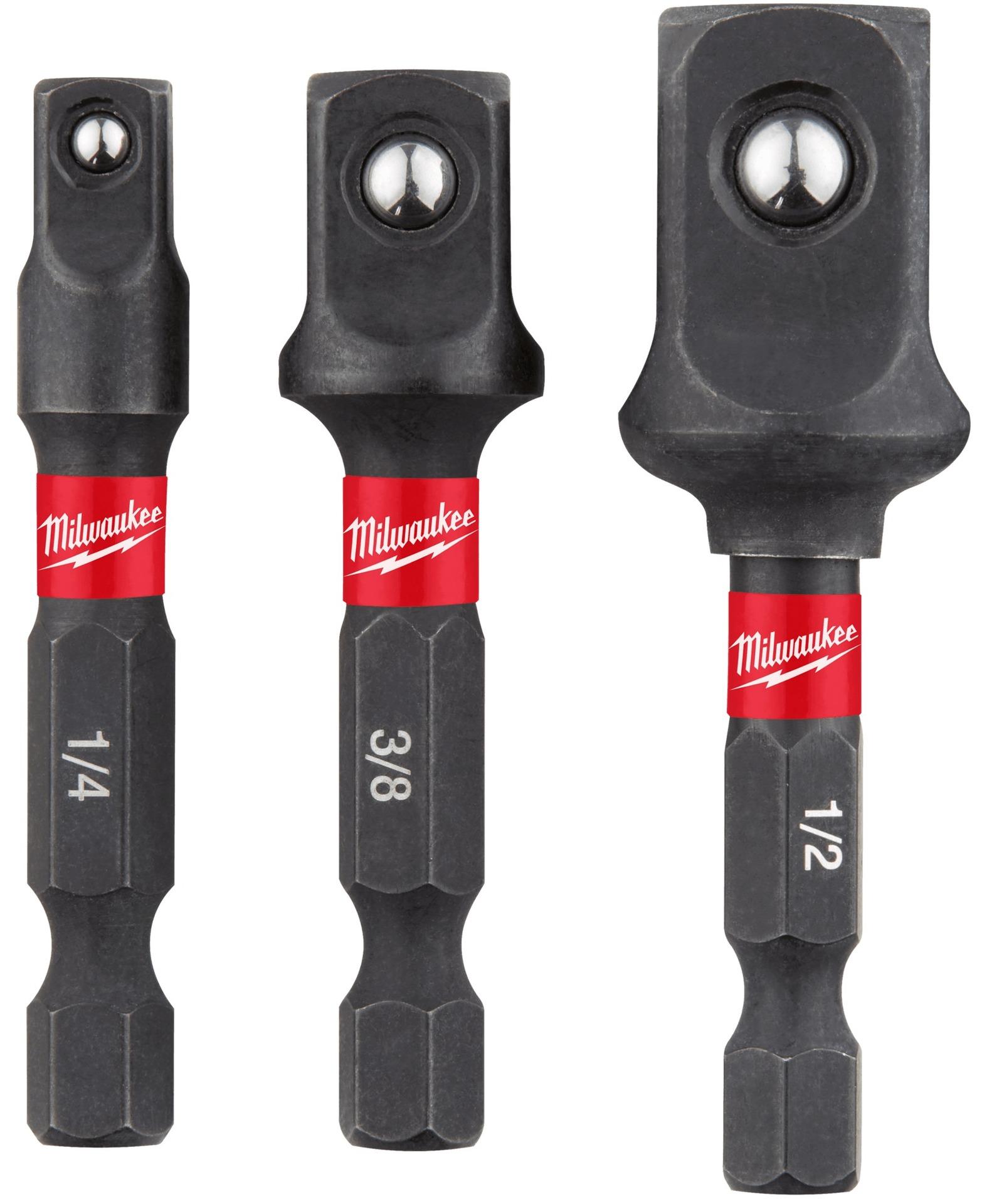 Milwaukee Sada Adaptérov ShW z 1/4"HEX na 1/4", 3/8", 1/2" 4-hran 3ks