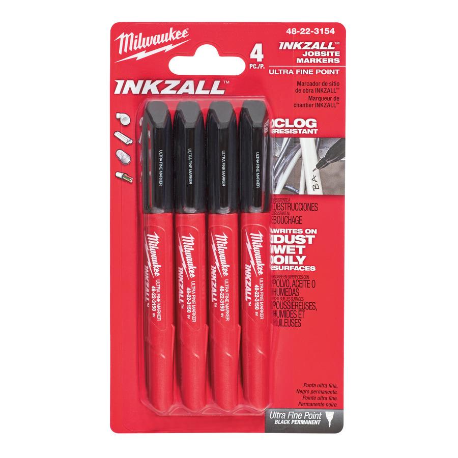 Milwaukee Značkovač-Popisovač INKZALL Extra jemný hrot 0,6mm-čierny 4ks