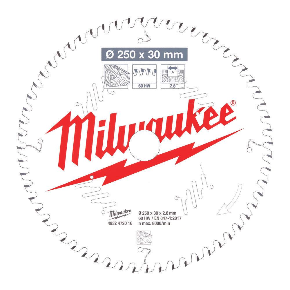 Milwaukee Pílový kotúč drevo 250x30x2.8x60ATB