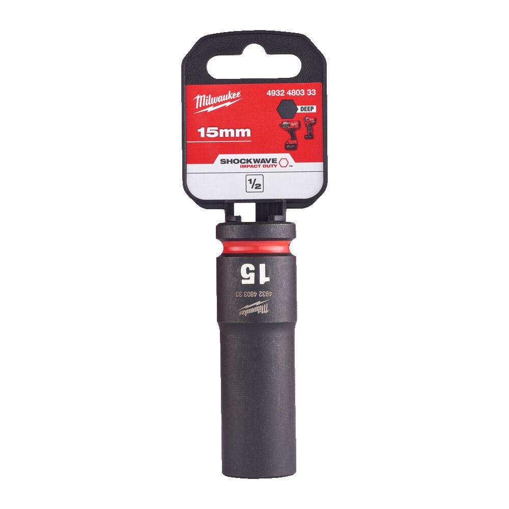 Milwaukee 1/2 Nástrčný kľúč Shockwave, Hex 15 predĺžený
