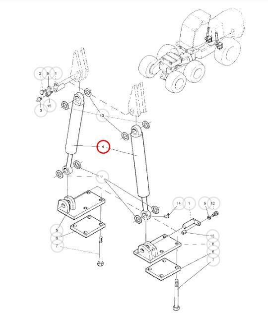 Stabilizačný valec zadnej nápravy 5048862 Komatsu