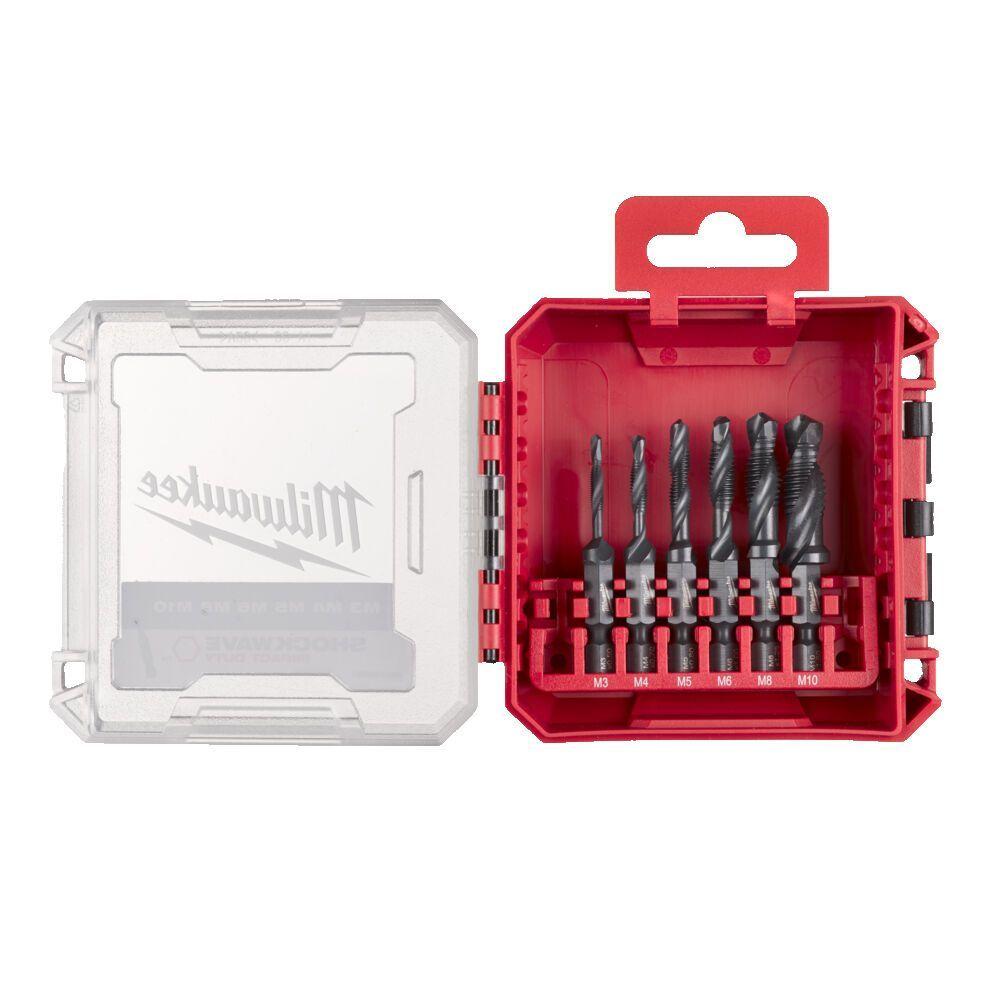 Milwaukee Sada 6ks 1/4" HSS G Vŕtacie závitníky so záhlbníkom